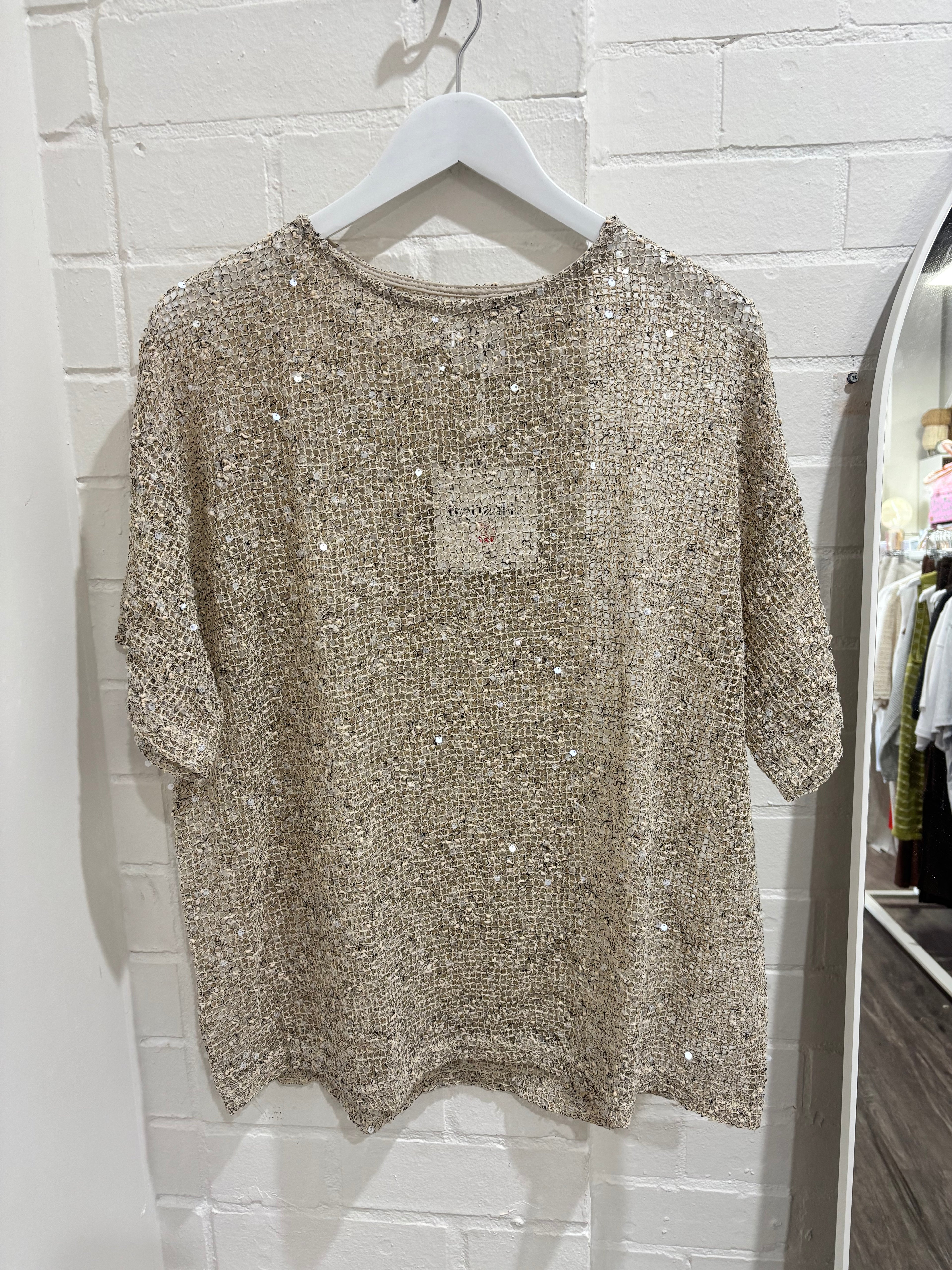 By Frankie Sequins Knit Oversized Tee - Assorted