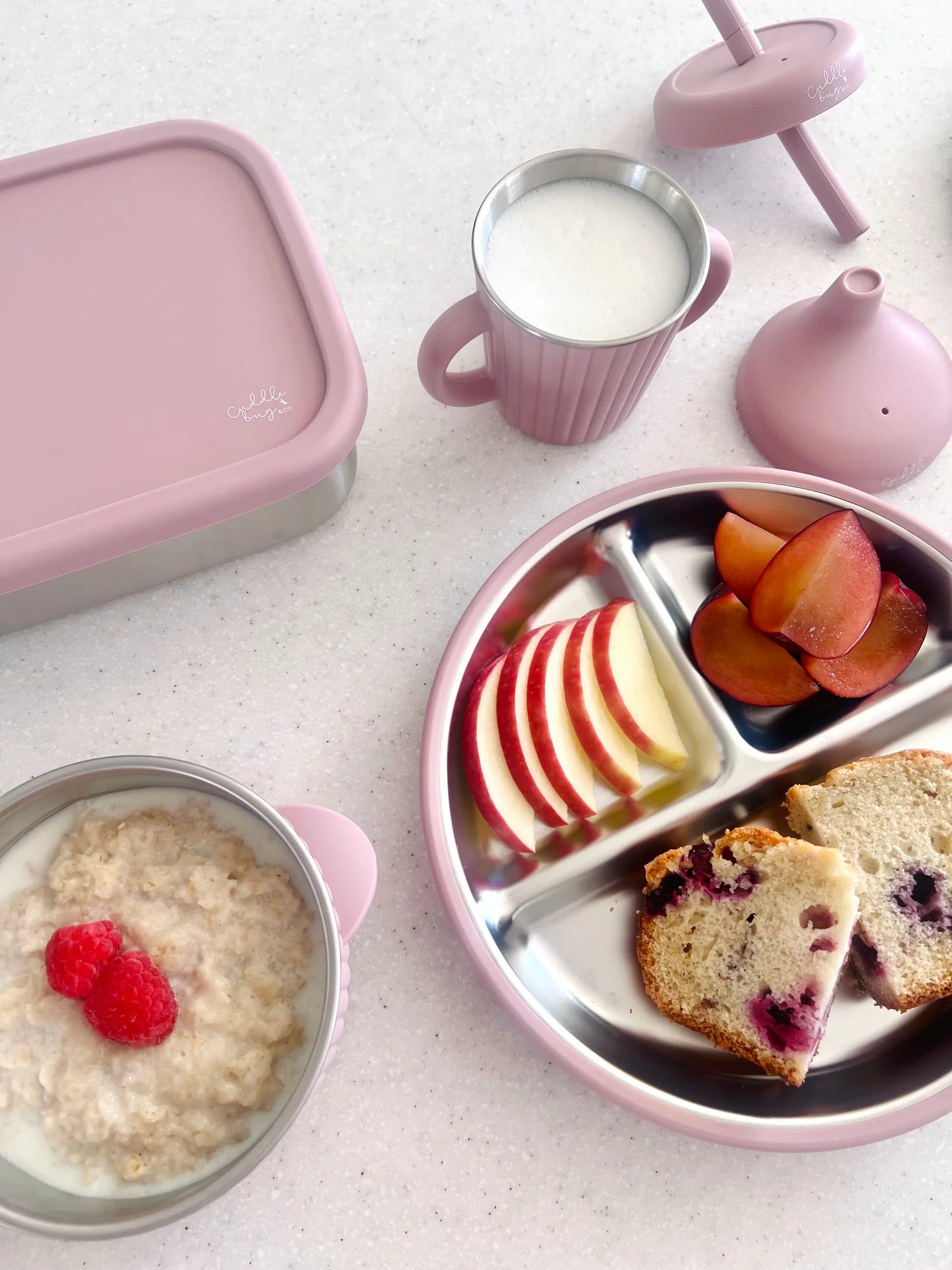 Cuddle Bug & Co - Stainless Steel Plate with Silicone Suction - Assorted