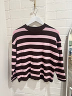 By Frankie Pink & Choc Stripe Knit Set