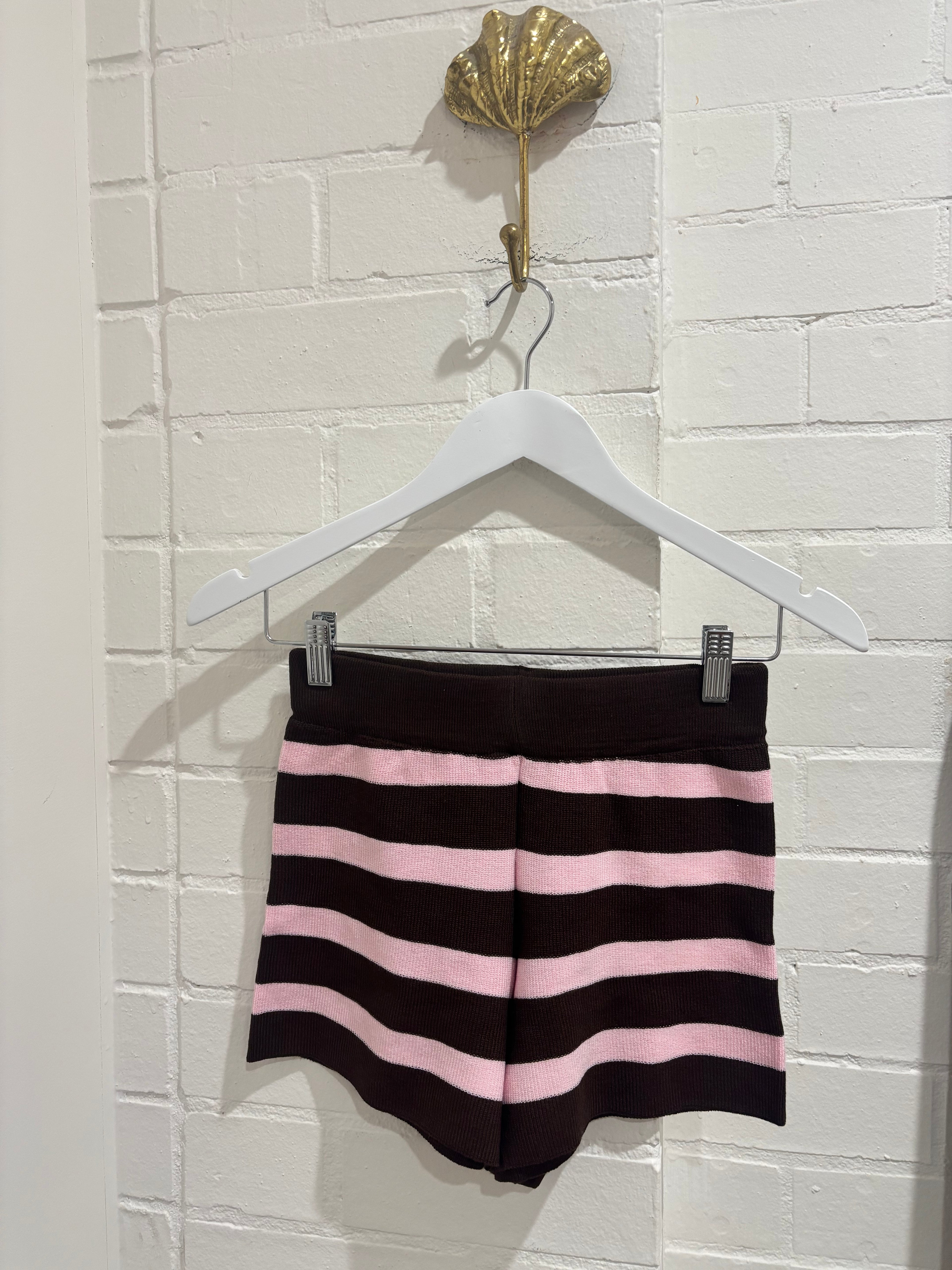 By Frankie Pink & Choc Stripe Knit Set
