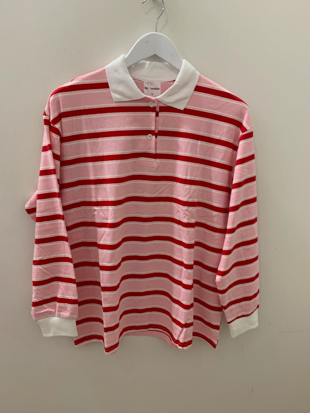 By Frankie - Red/Pink Stripe Rugby Jersey