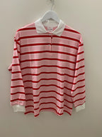 By Frankie - Red/Pink Stripe Rugby Jersey