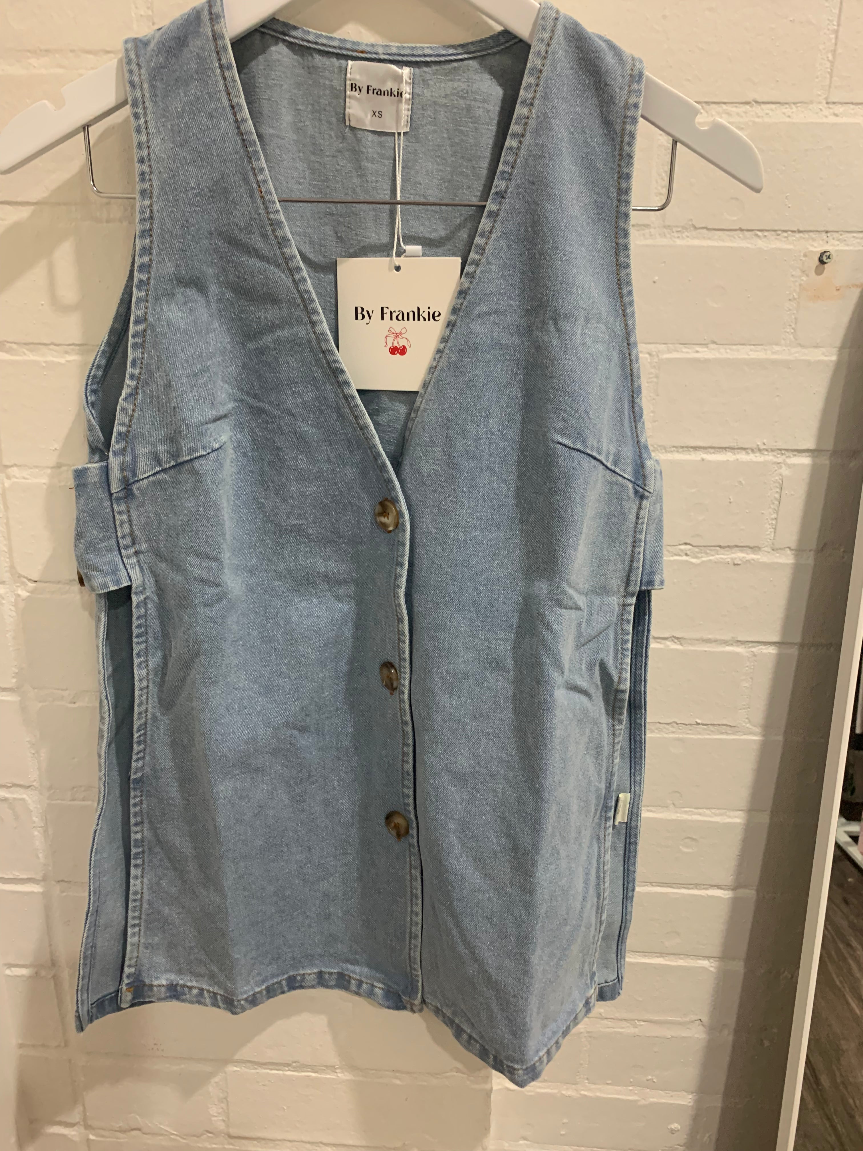By Frankie Light Blue Denim Side Panel Short Set