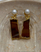 Inartisan Brown & Pearl Earrings