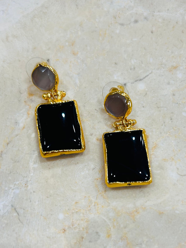Inartisan Black Square & Grey Earrings