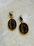 Inartisan Brown & Blue Shimmery Earrings