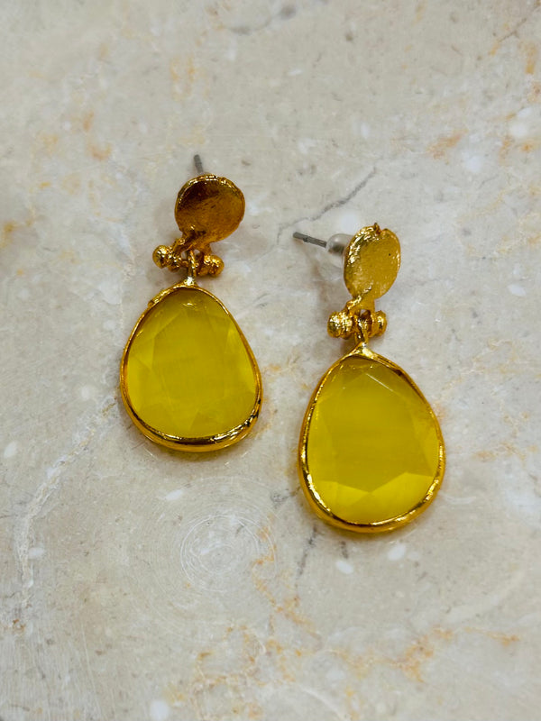 Inartisan Yellow Raindrop Earrings