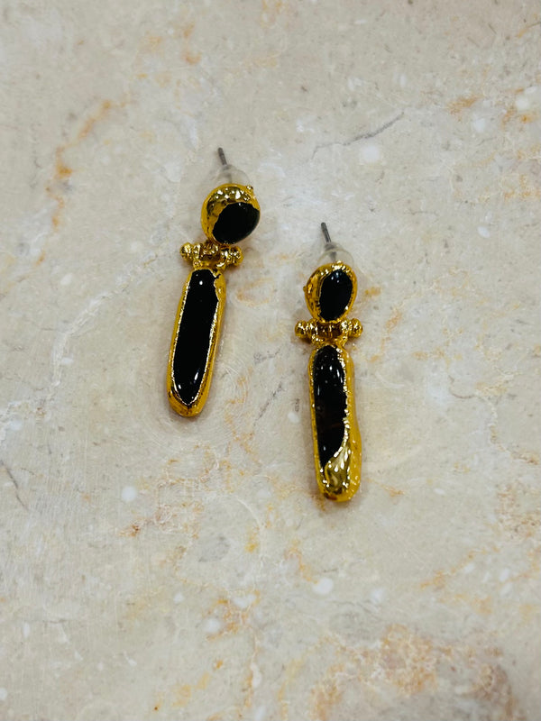 Inartisan Brown & Green Straight Earrings