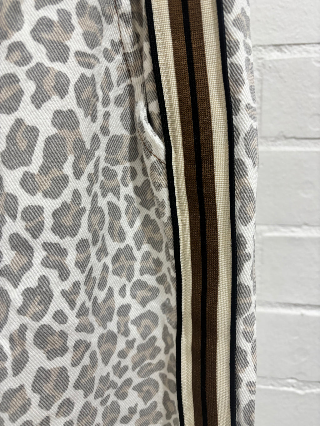 By Frankie Cream Leopard Stripe Pant