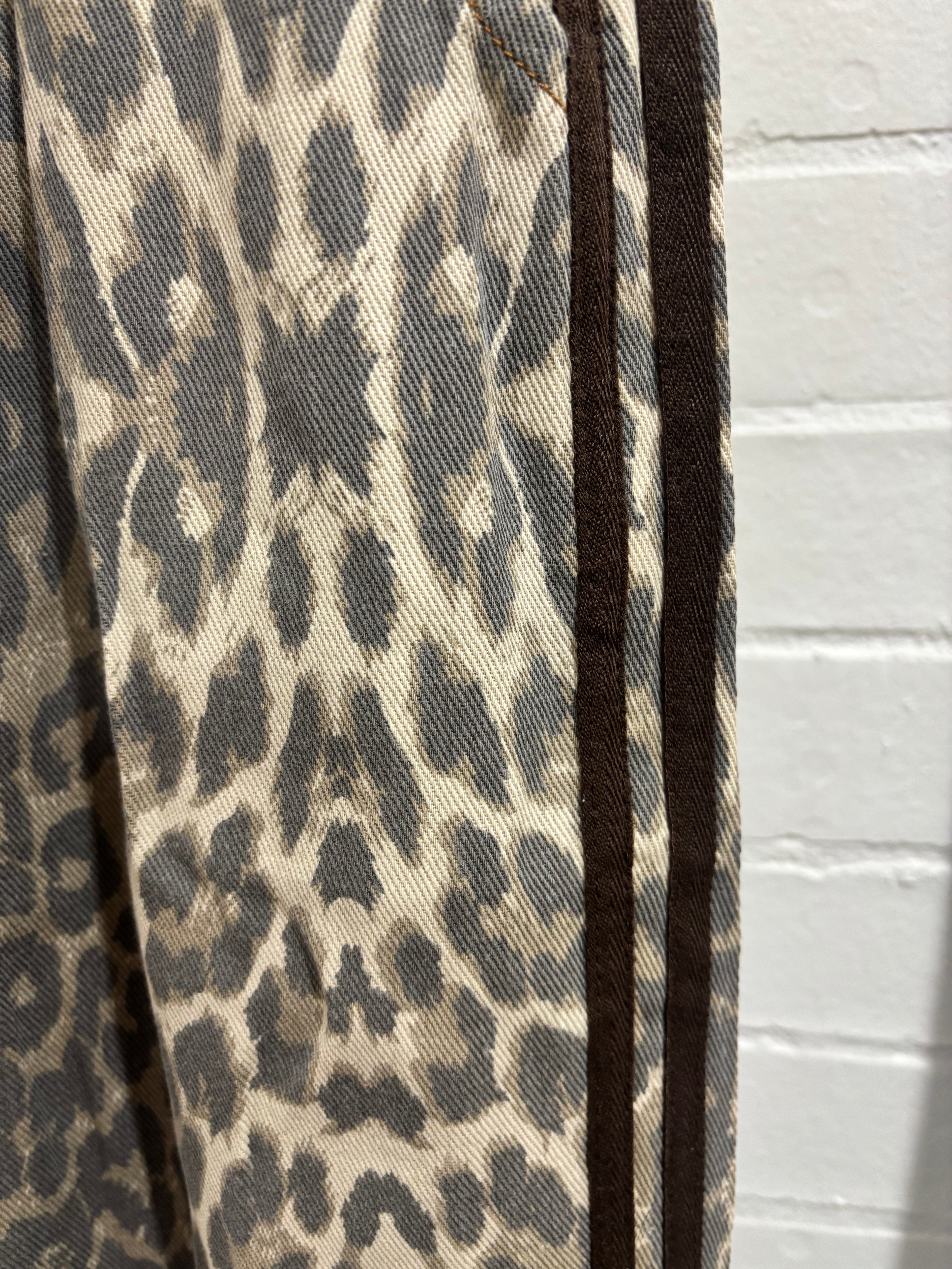 By Frankie Leopard Choc Thin Stripe Racer Pant