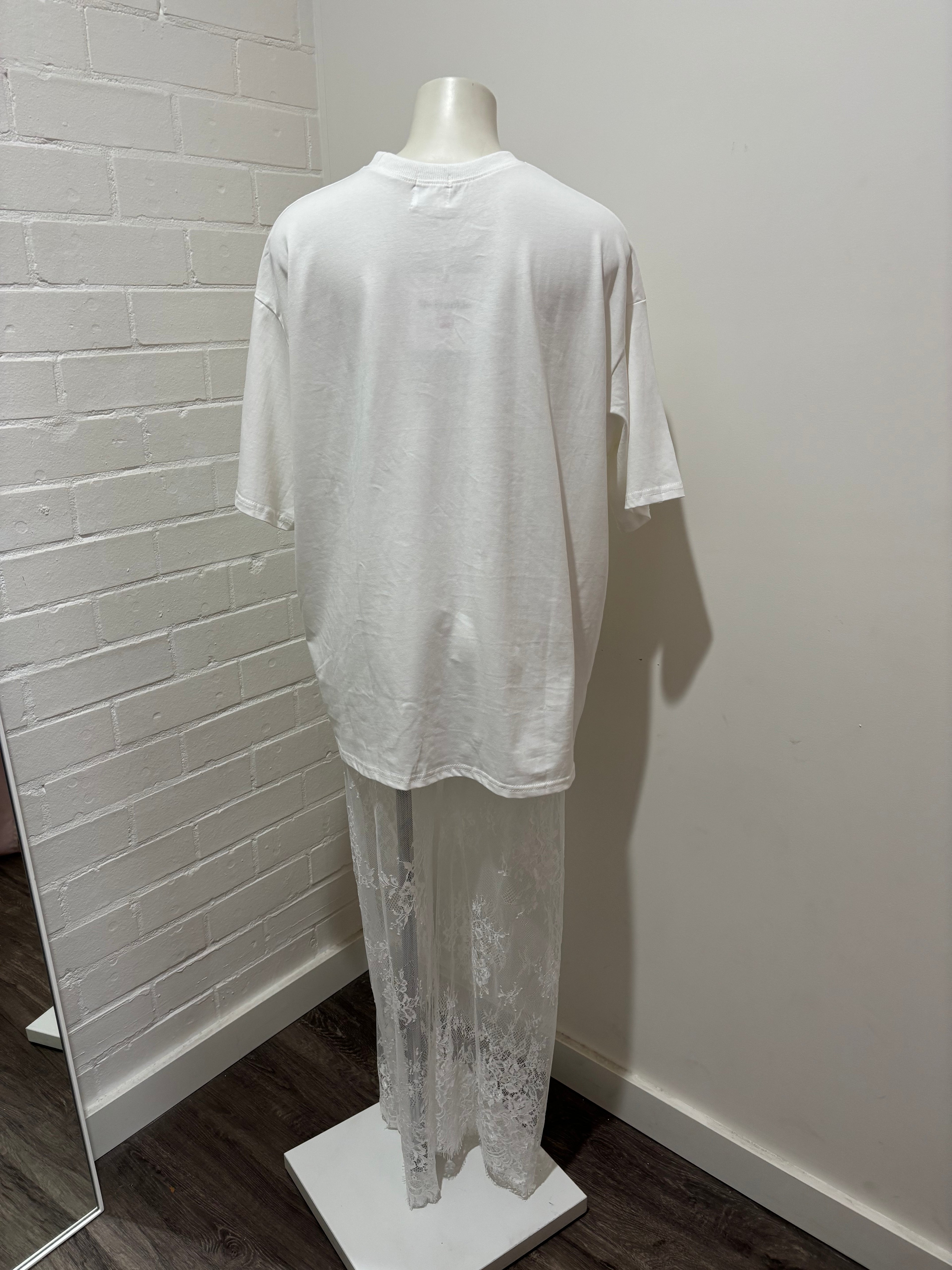 By Frankie Oversized Tee & Lace Pant Set Assorted