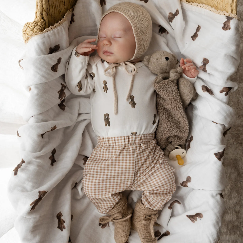 Fledge And Thread Baby Heirloom blanket - Teddy Bear