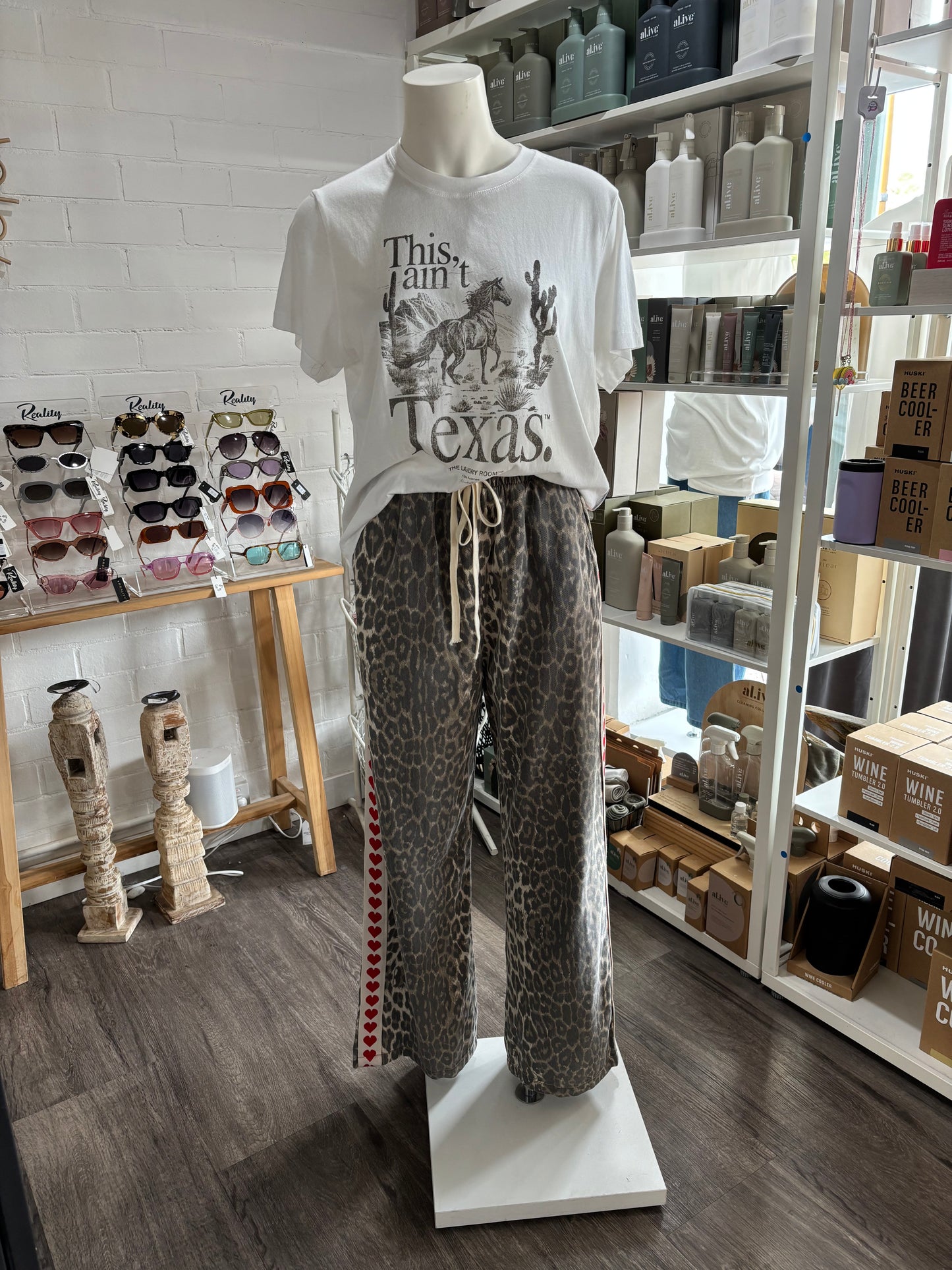 By Frankie Leopard Heart Racer Pant