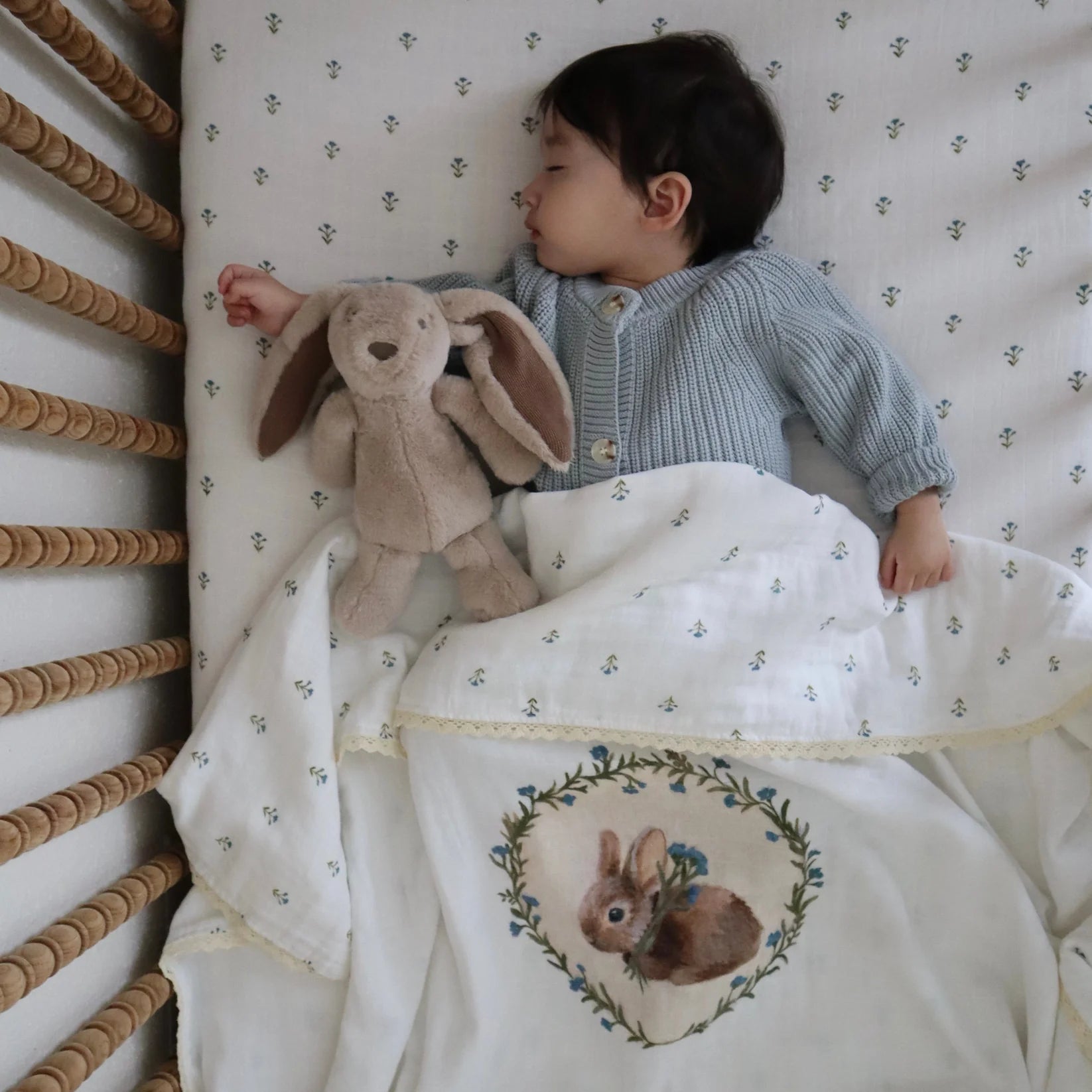 Fledge And Thread Baby Heirloom blanket - Bunny