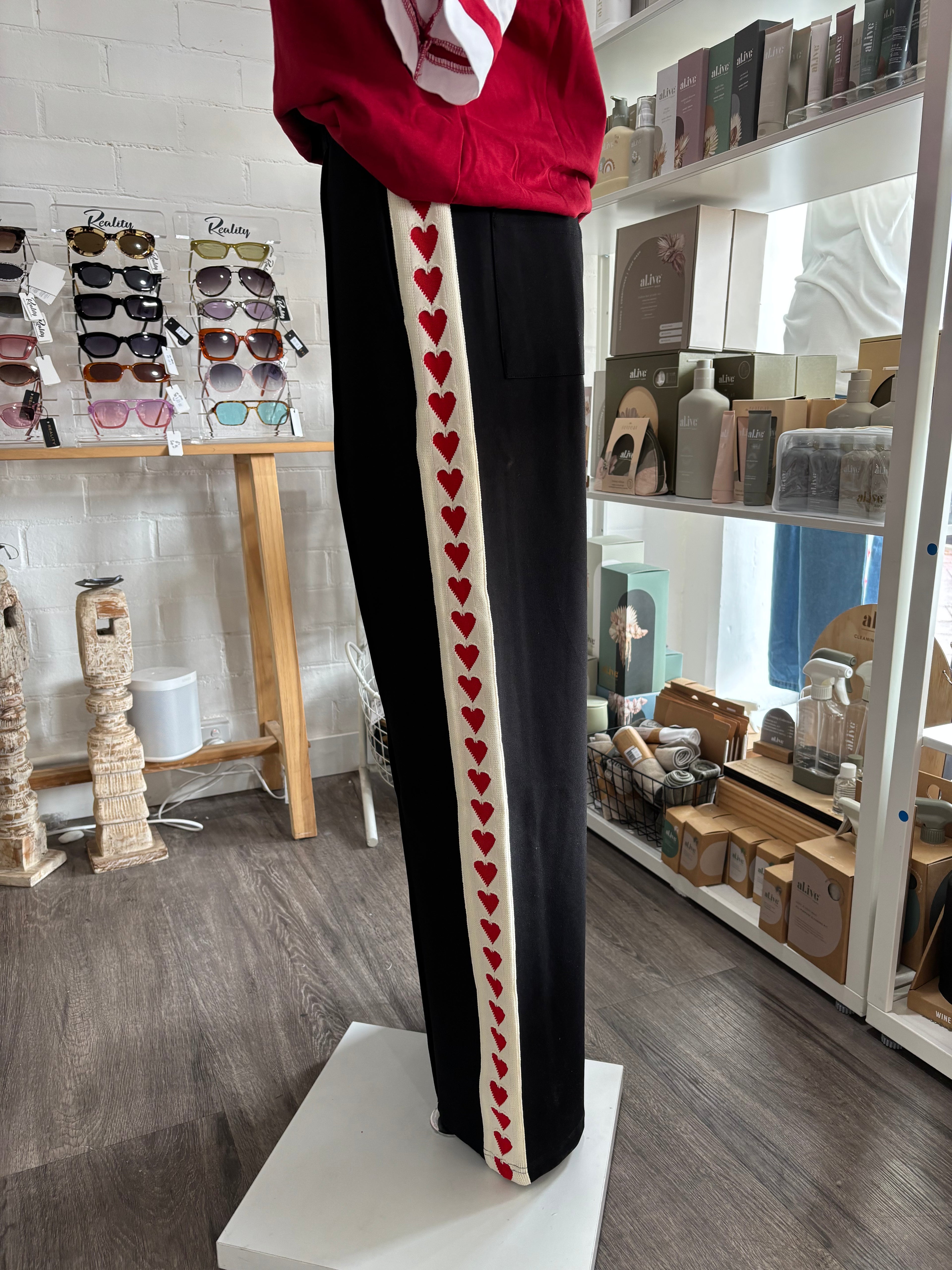 Ebby and I - I Heart You Pant - Black