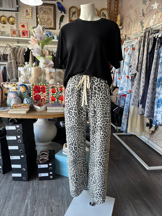 By Frankie Leopard Racer Pants