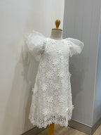 Petite Amalie Lace Dress with Organza Sleeves
