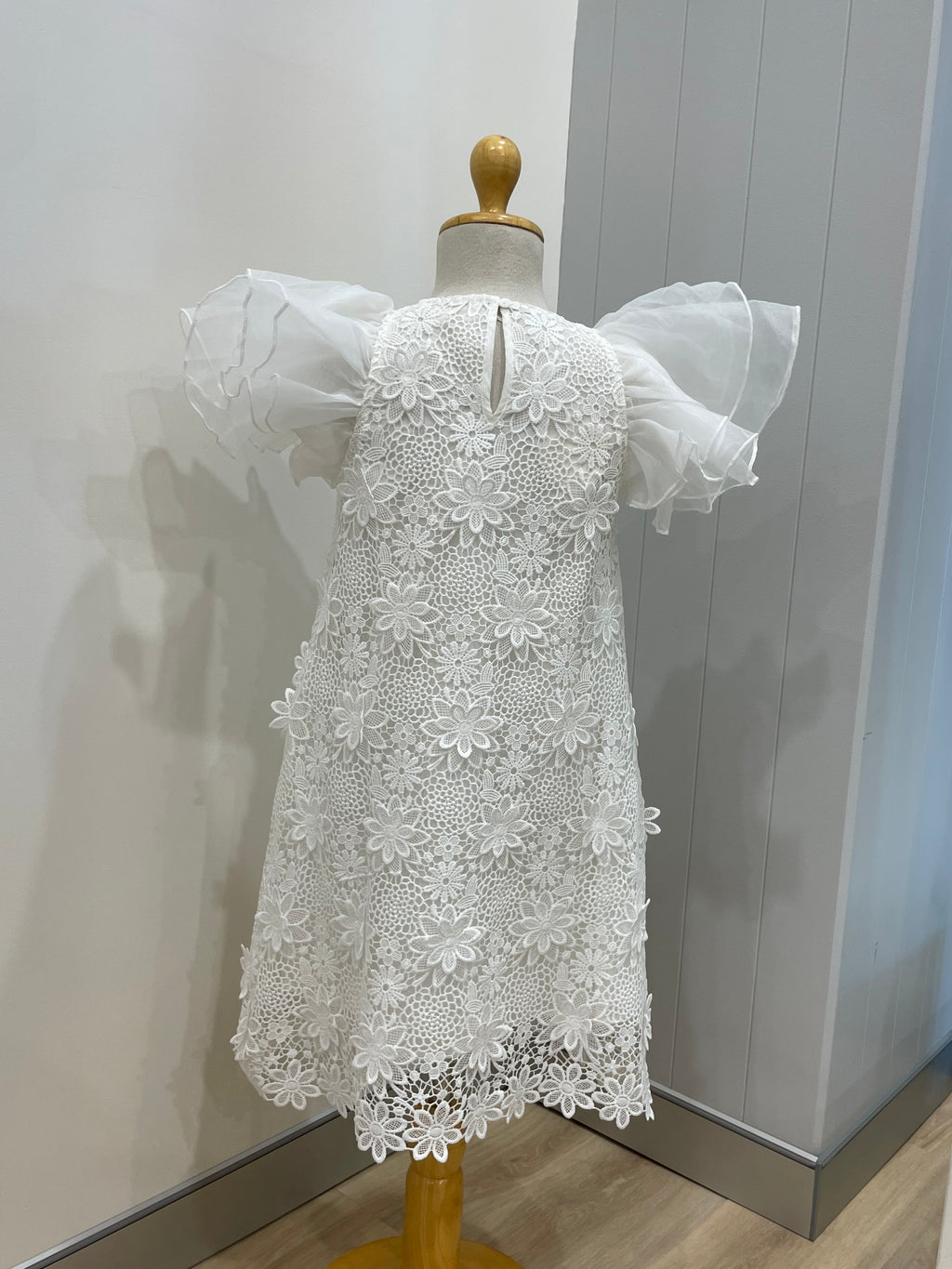 Petite Amalie Lace Dress with Organza Sleeves