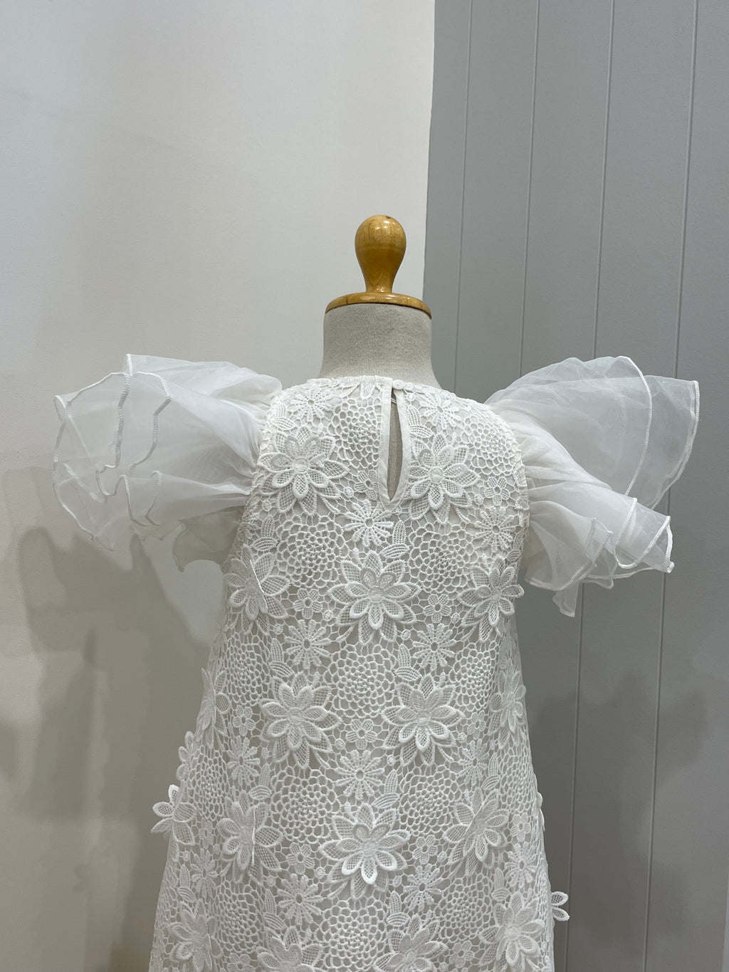 Petite Amalie Lace Dress with Organza Sleeves