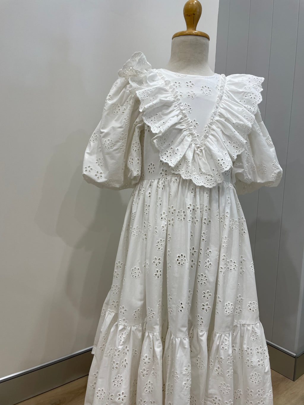 Petite Amalie Eyelet Ruffle Dress