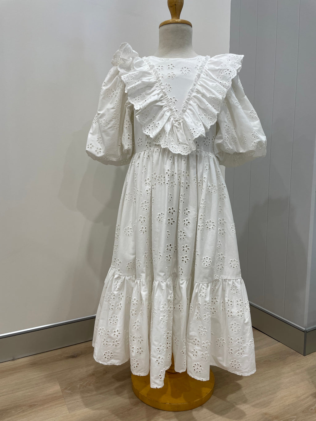 Petite Amalie Eyelet Ruffle Dress