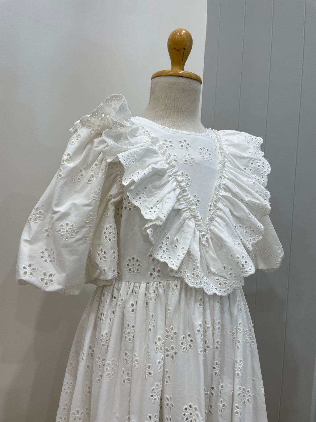 Petite Amalie Eyelet Ruffle Dress