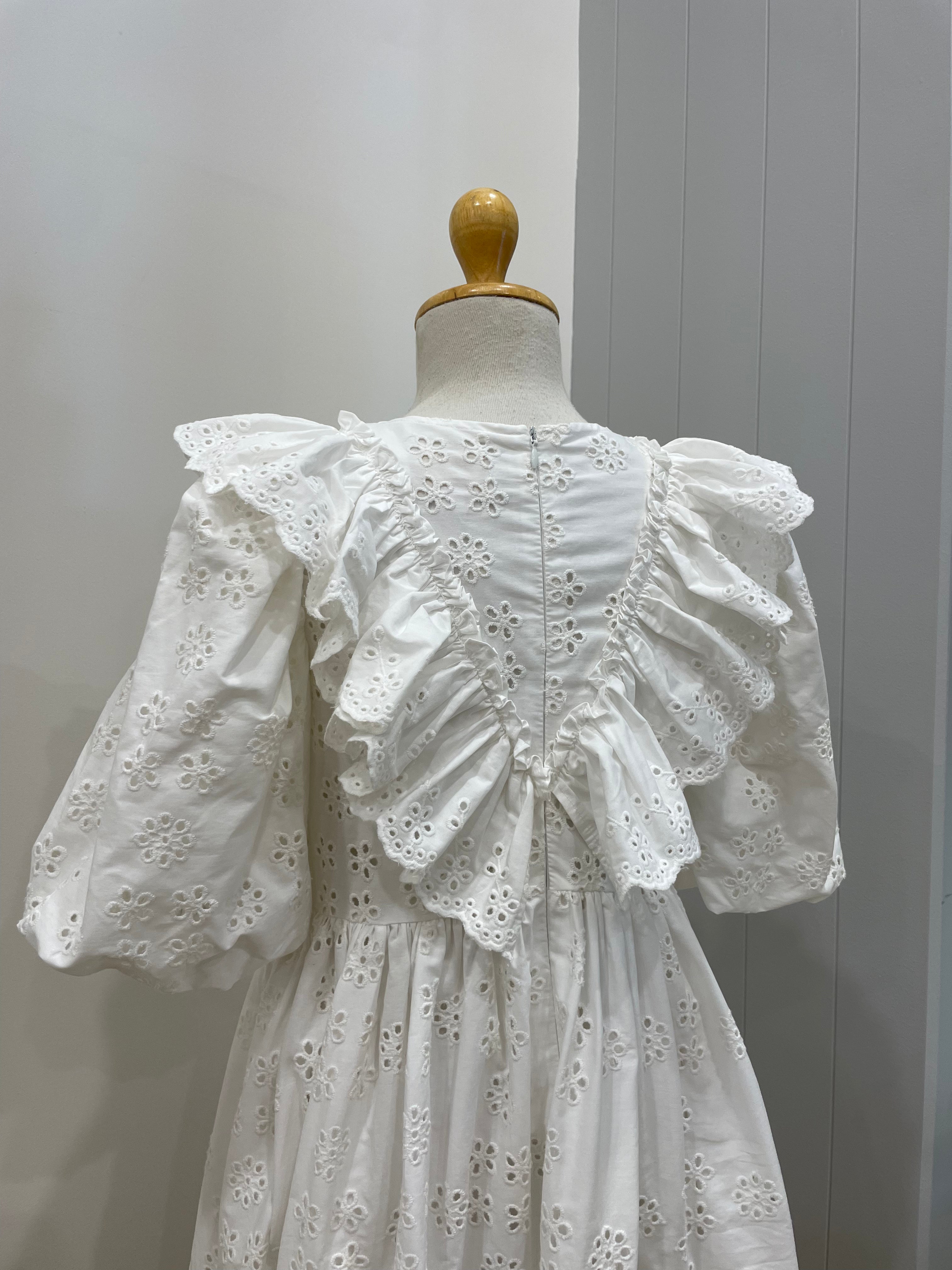 Petite Amalie Eyelet Ruffle Dress