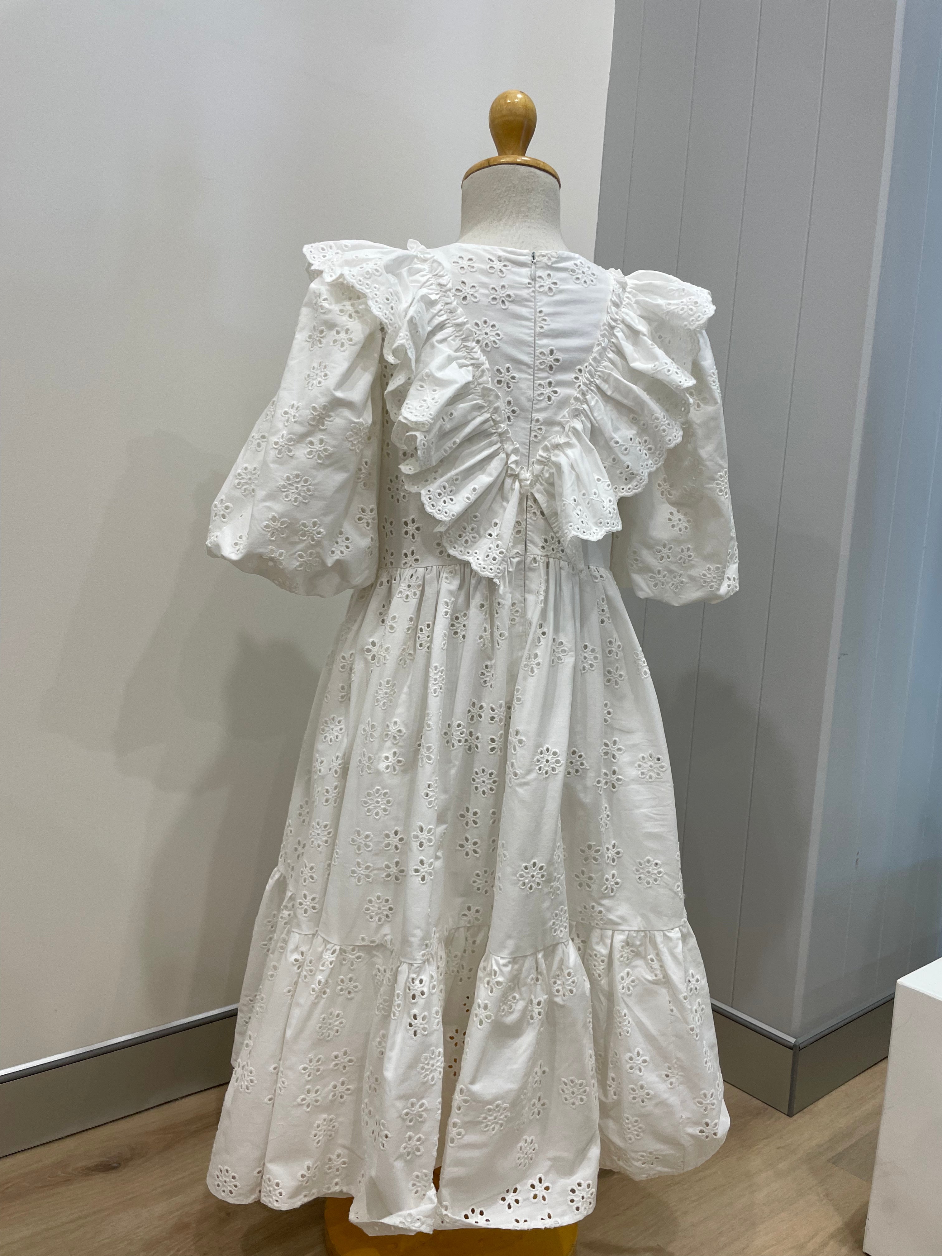 Petite Amalie Eyelet Ruffle Dress