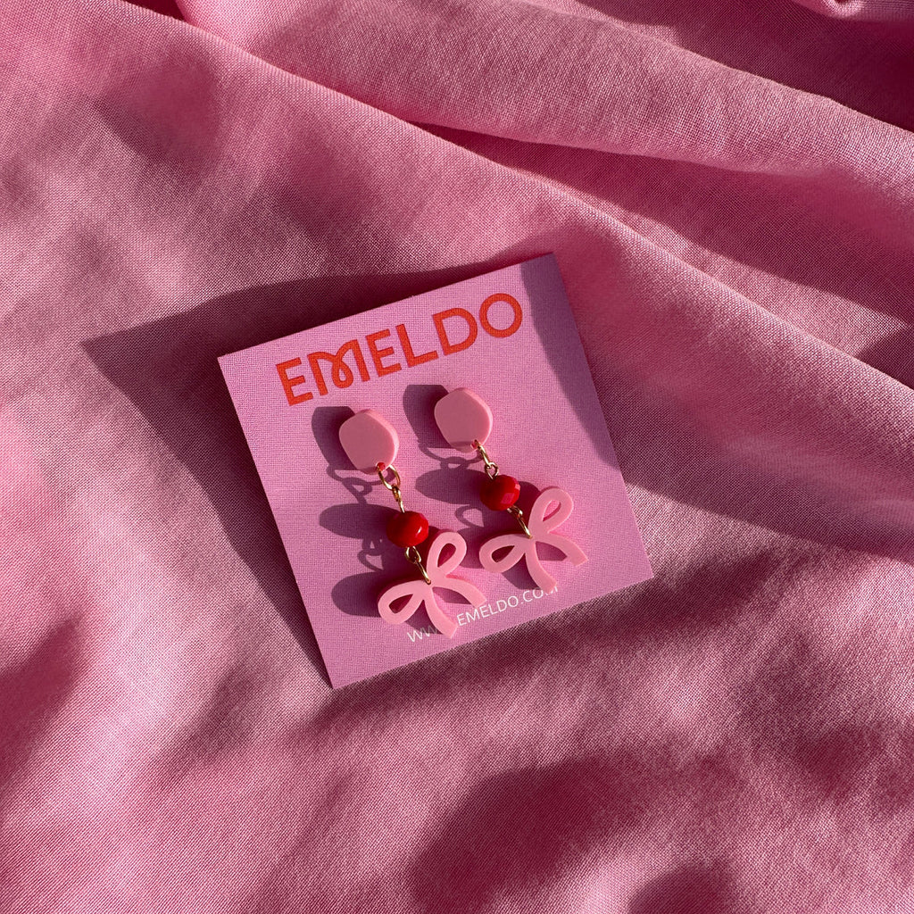 Emeldo Beauty Bows // Pink and Red