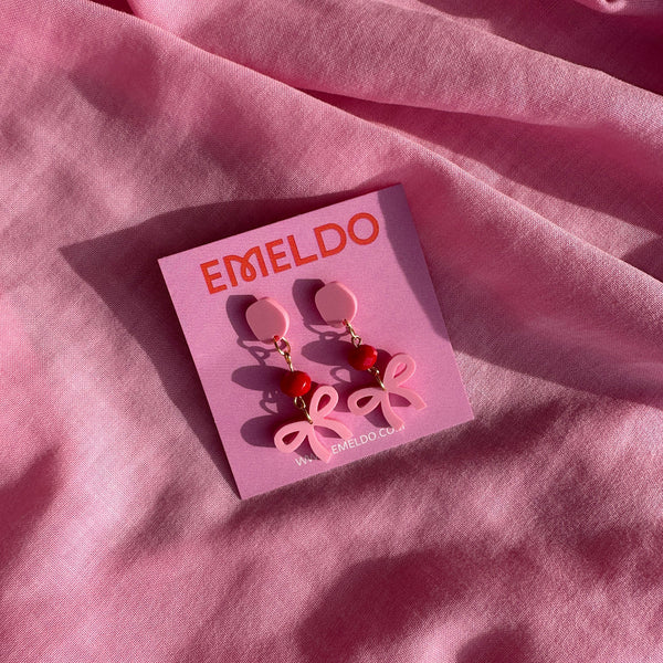 Emeldo Beauty Bows // Pink and Red