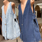 By Frankie Light Blue Denim Side Panel Short Set