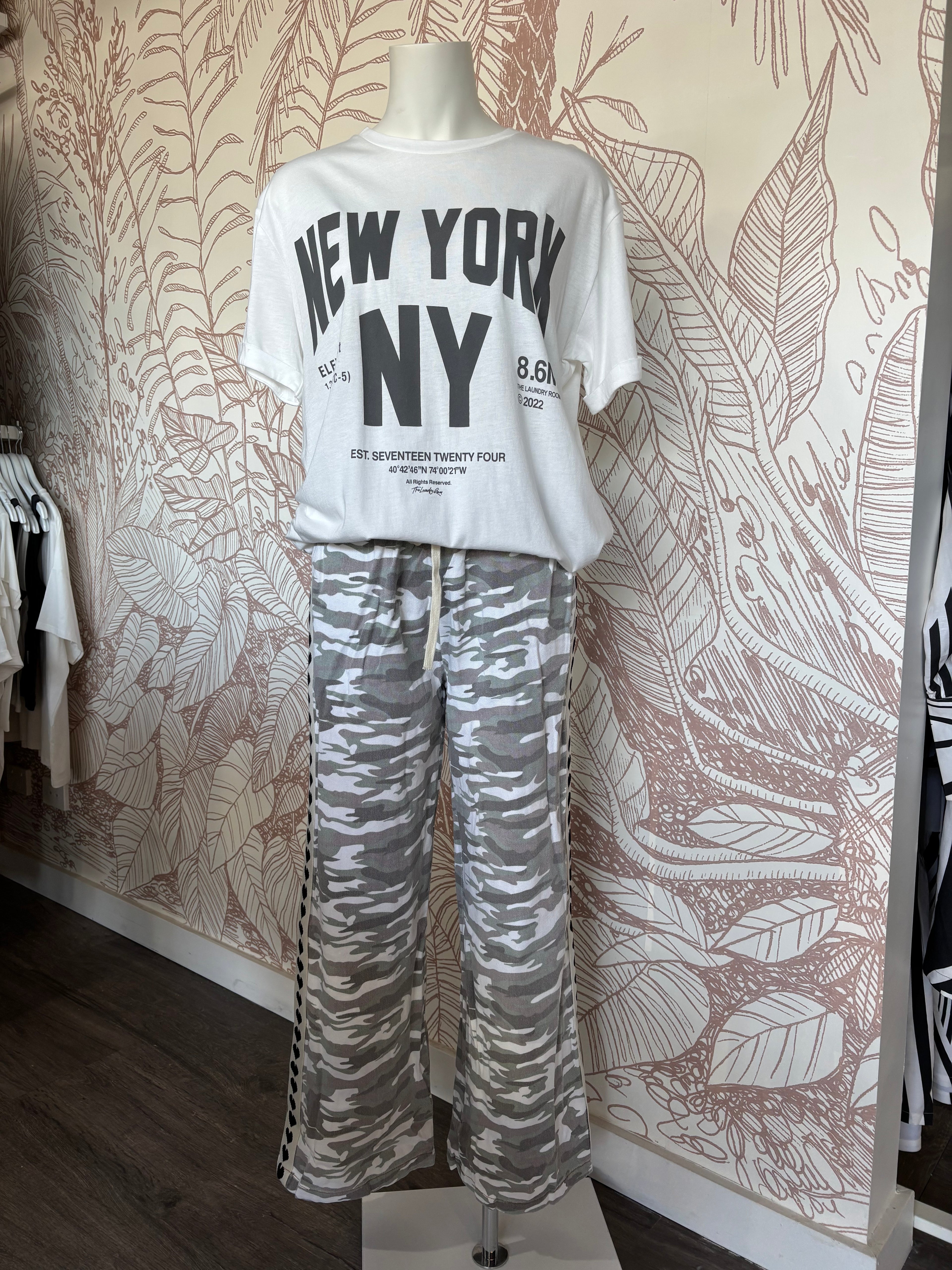 By Frankie Light Camo Black Hearts Pant