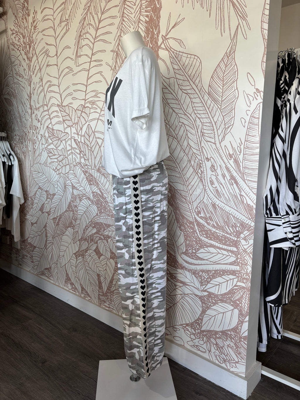 By Frankie Light Camo Black Hearts Pant