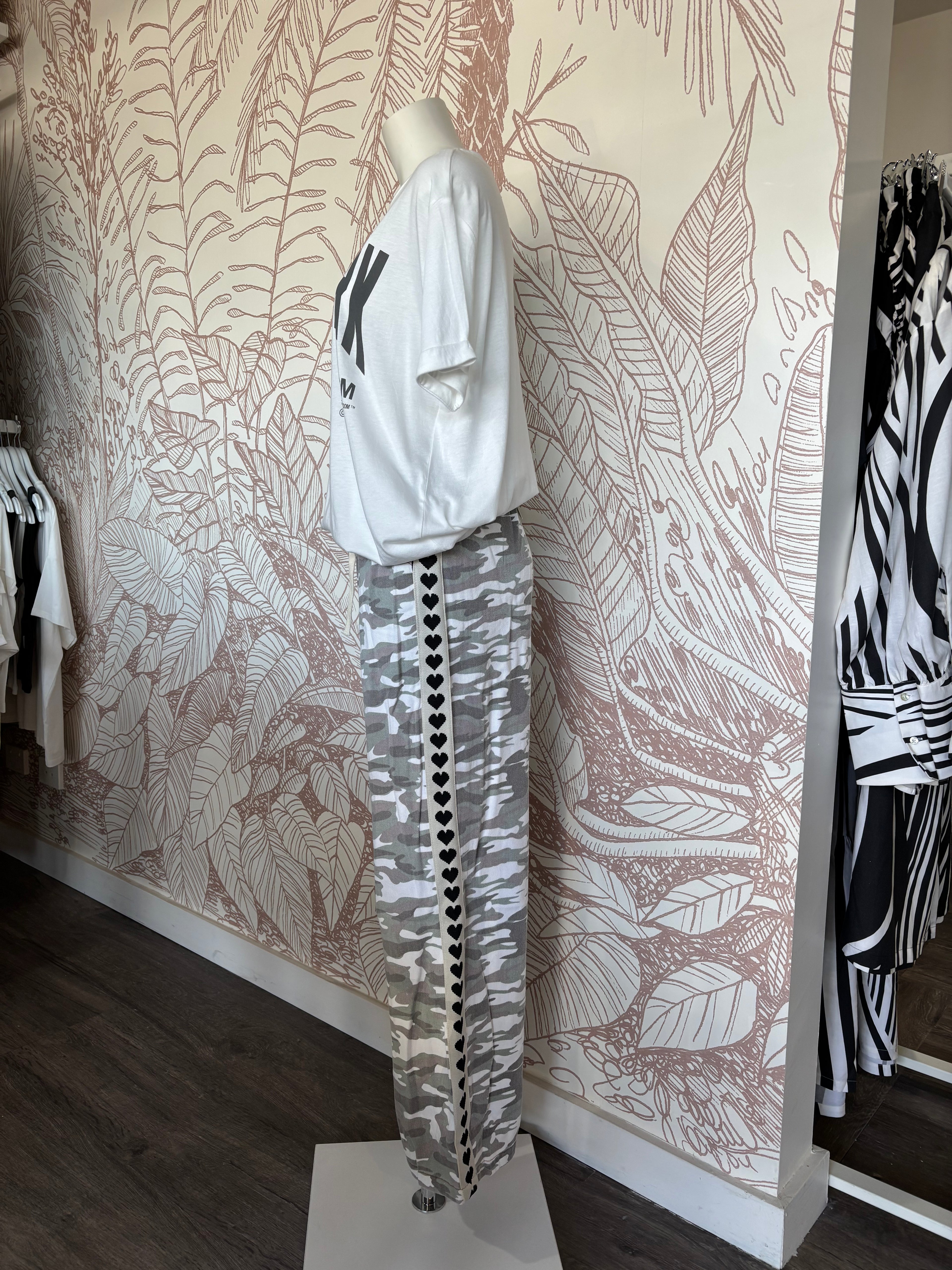 By Frankie Light Camo Black Hearts Pant