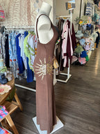 By Frankie Brown Sun Sequin Knit Maxi Dress