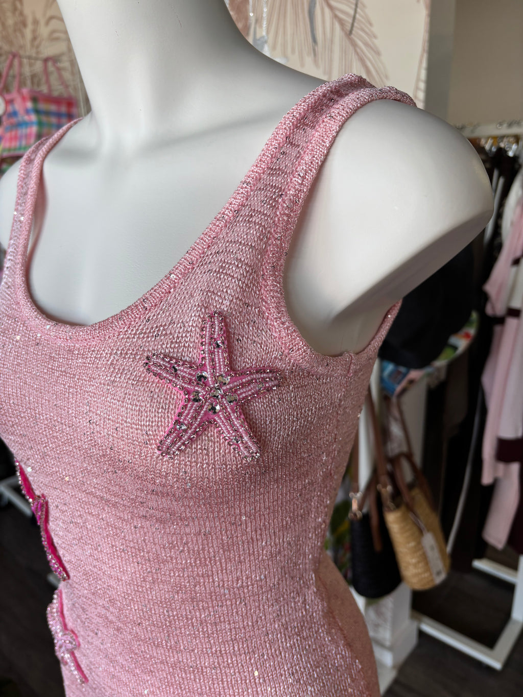 By Frankie Pink Starfish Short Knit Dress