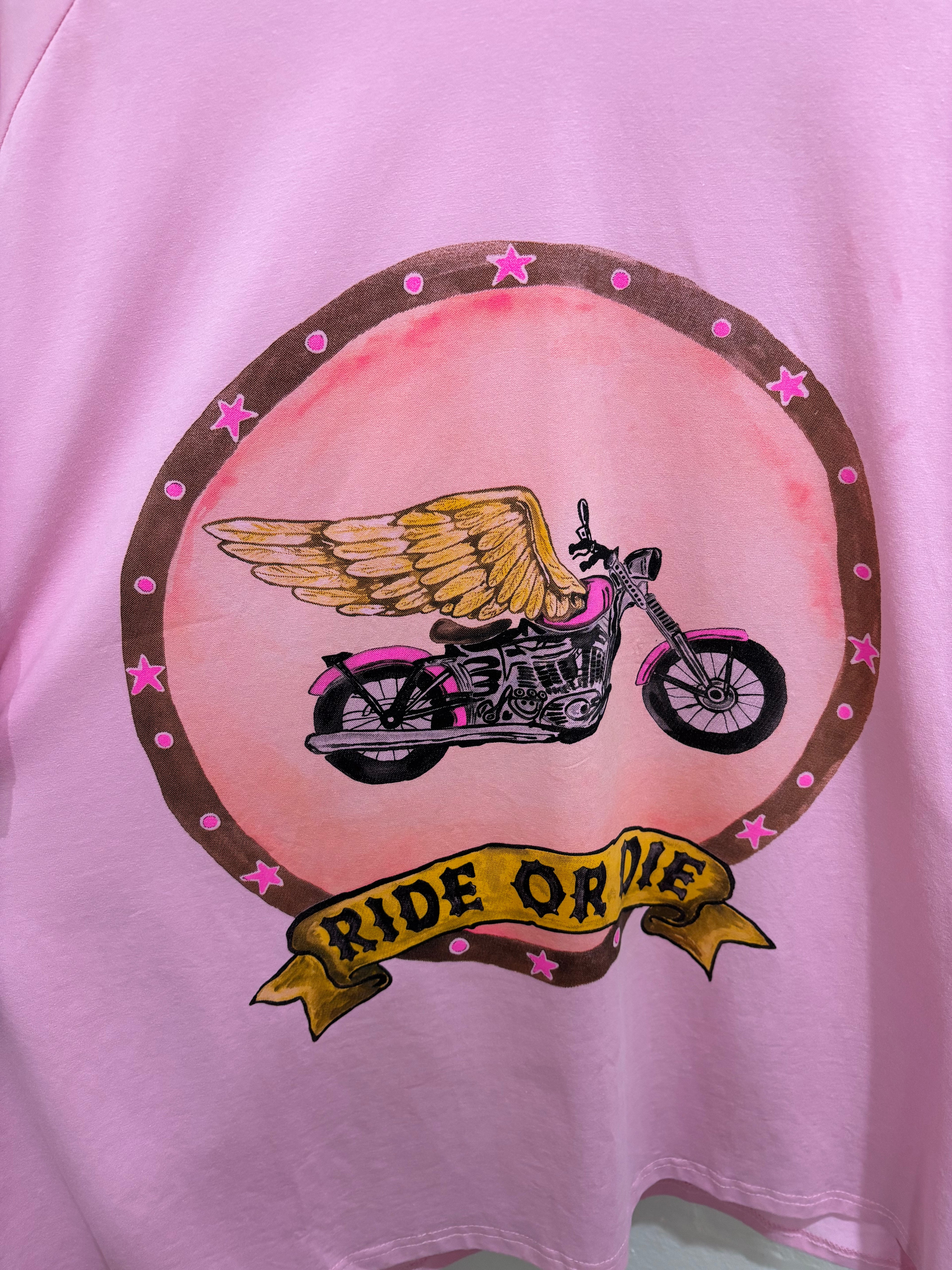 By Frankie Pink Ride or Die Tee