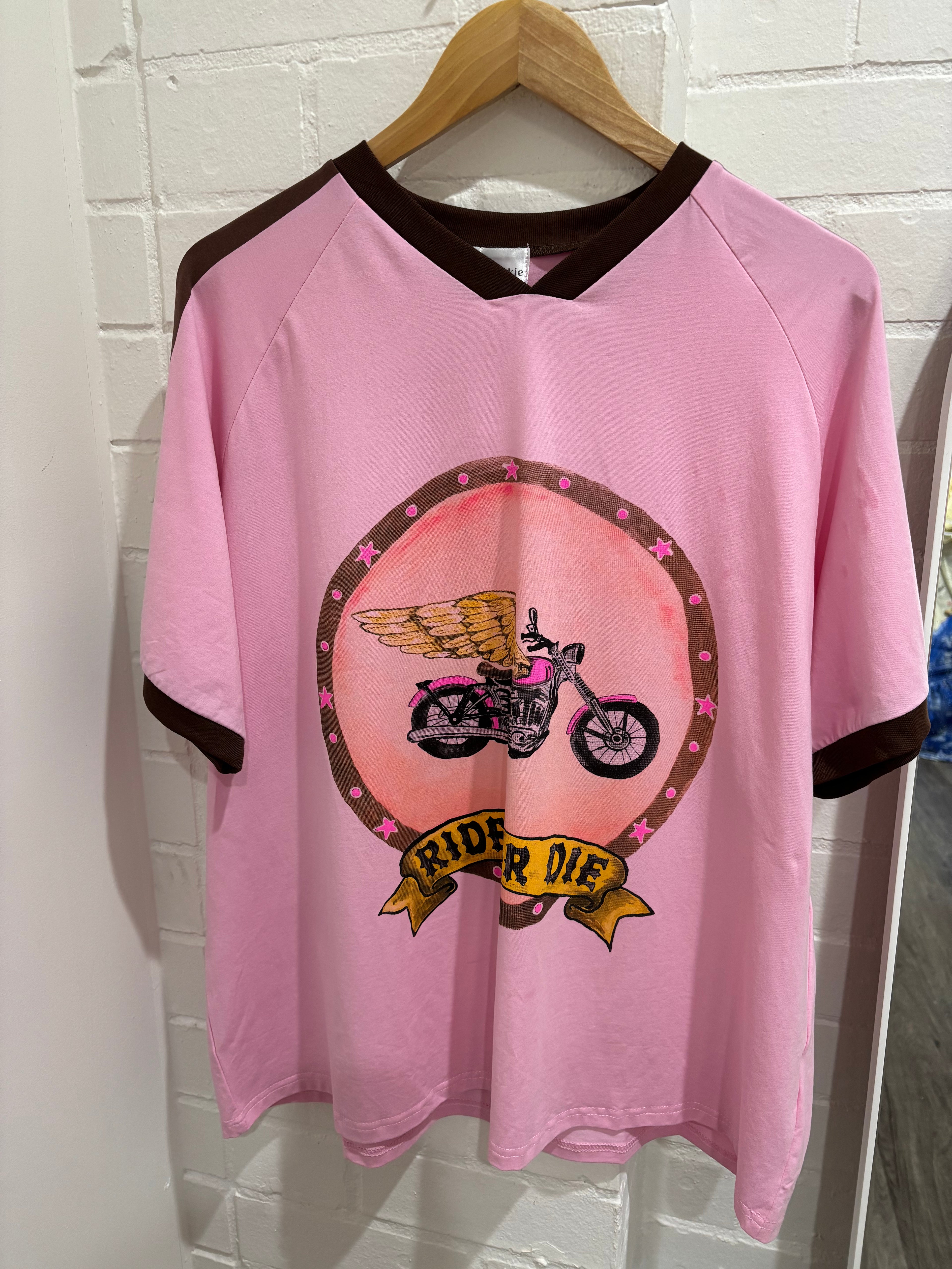By Frankie Pink Ride or Die Tee