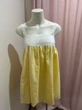 By Frankie Yellow Mini Dress with White Lace