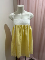 By Frankie Yellow Mini Dress with White Lace
