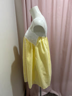 By Frankie Yellow Mini Dress with White Lace