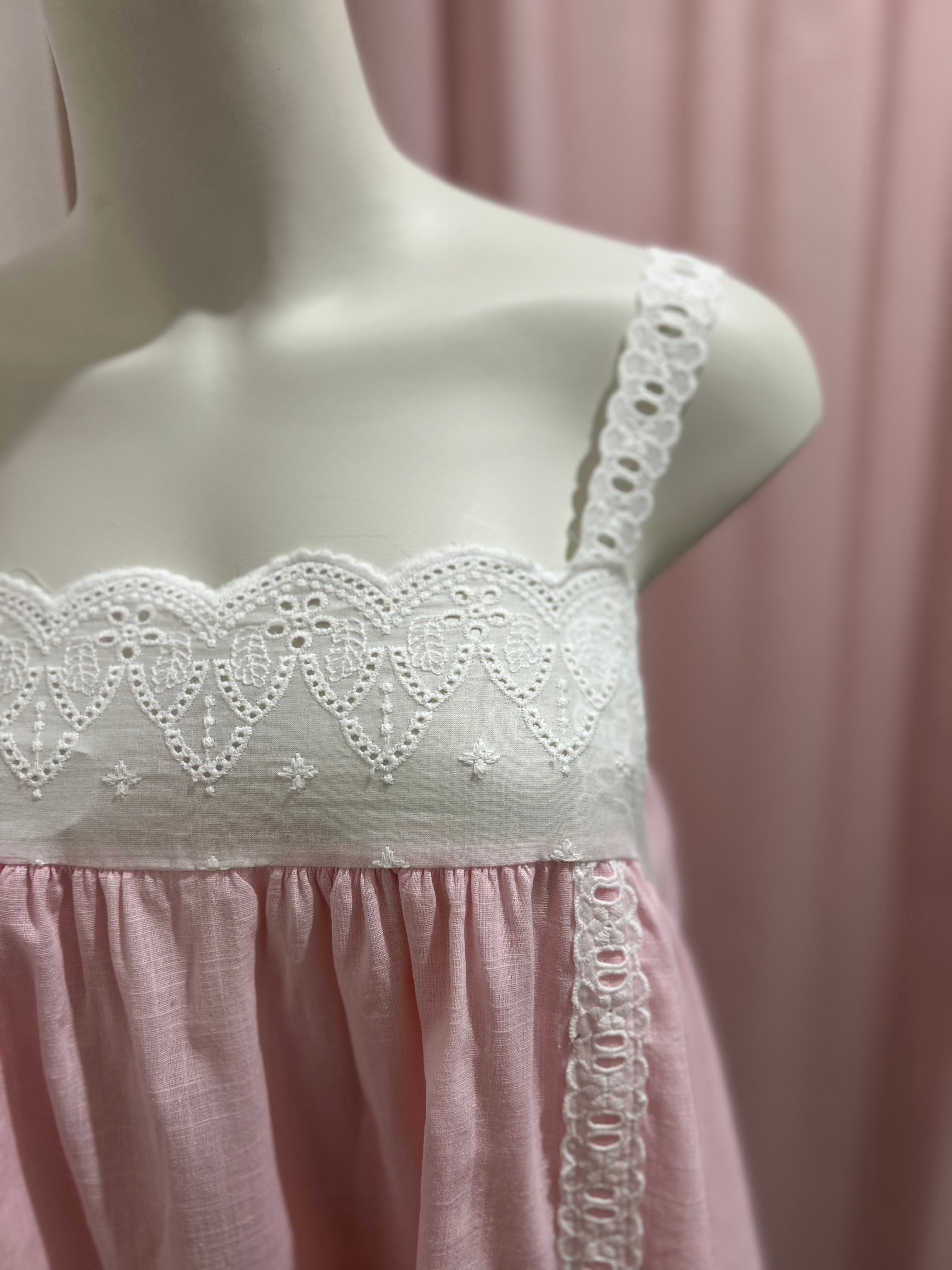 By Frankie Pink Mini Dress with White Lace