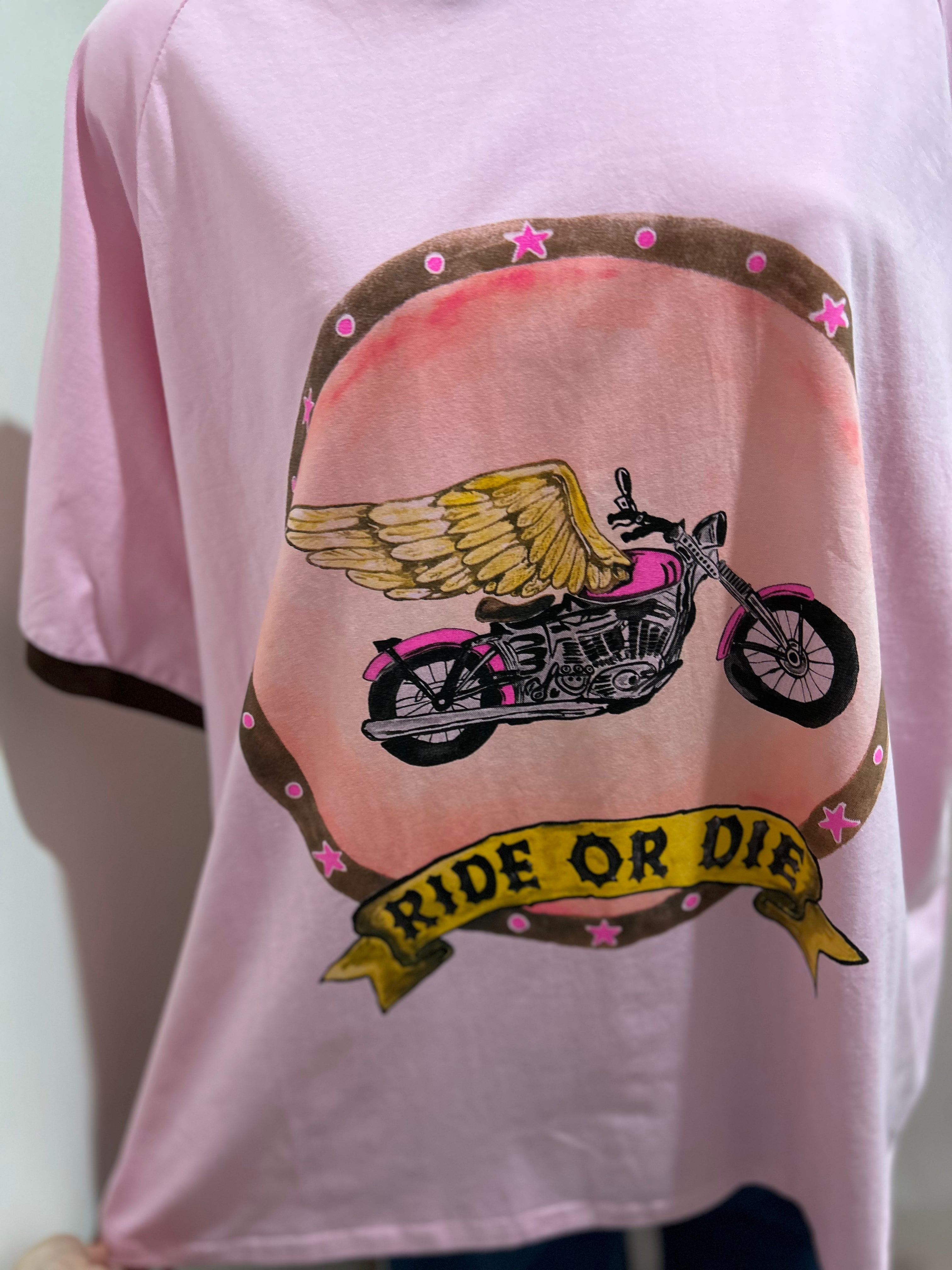 By Frankie Pink Ride or Die Tee