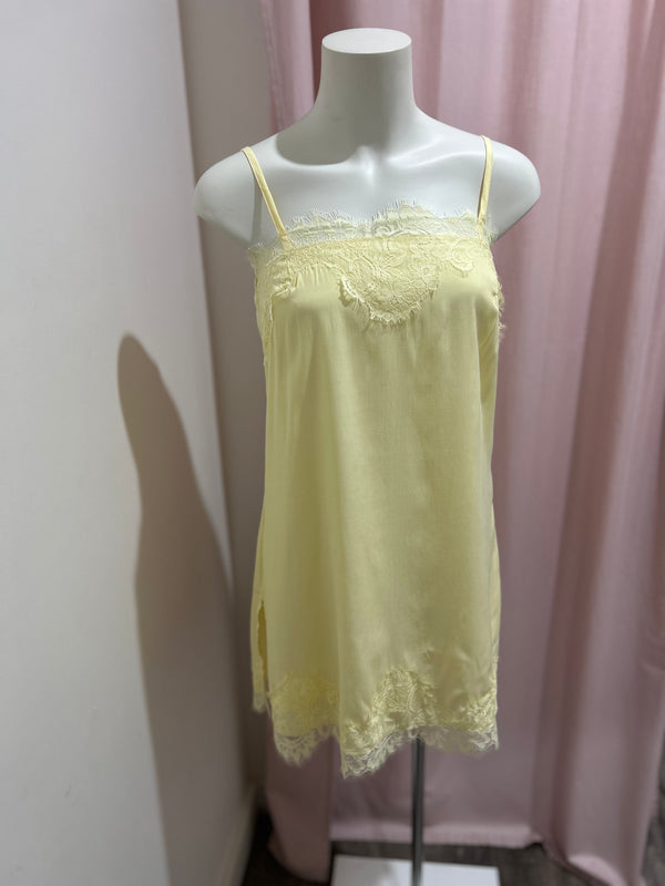 By Frankie Lace Mini Dress Yellow