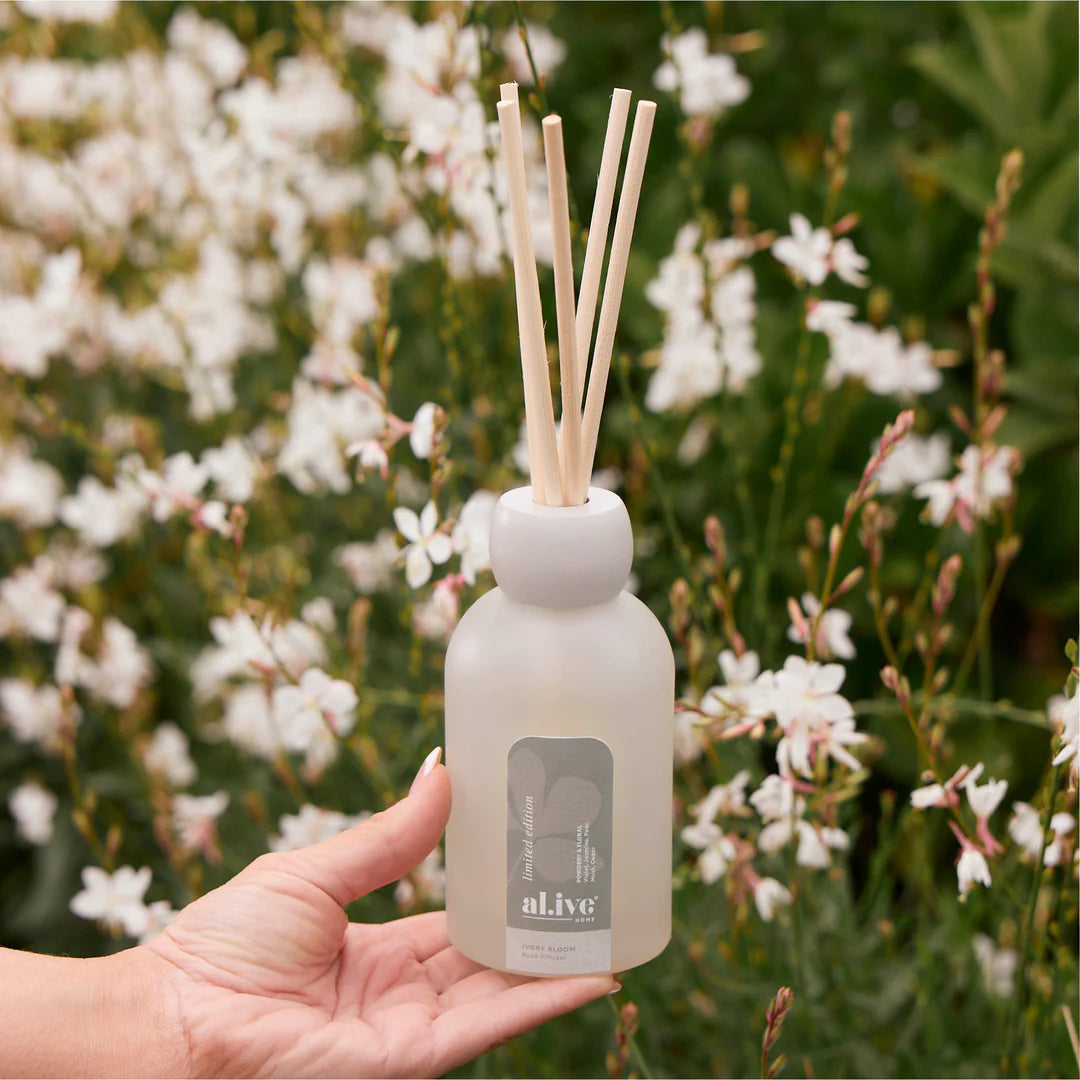 Ali.ve Body Reed Diffuser - Ivory Bloom LIMITED EDITION
