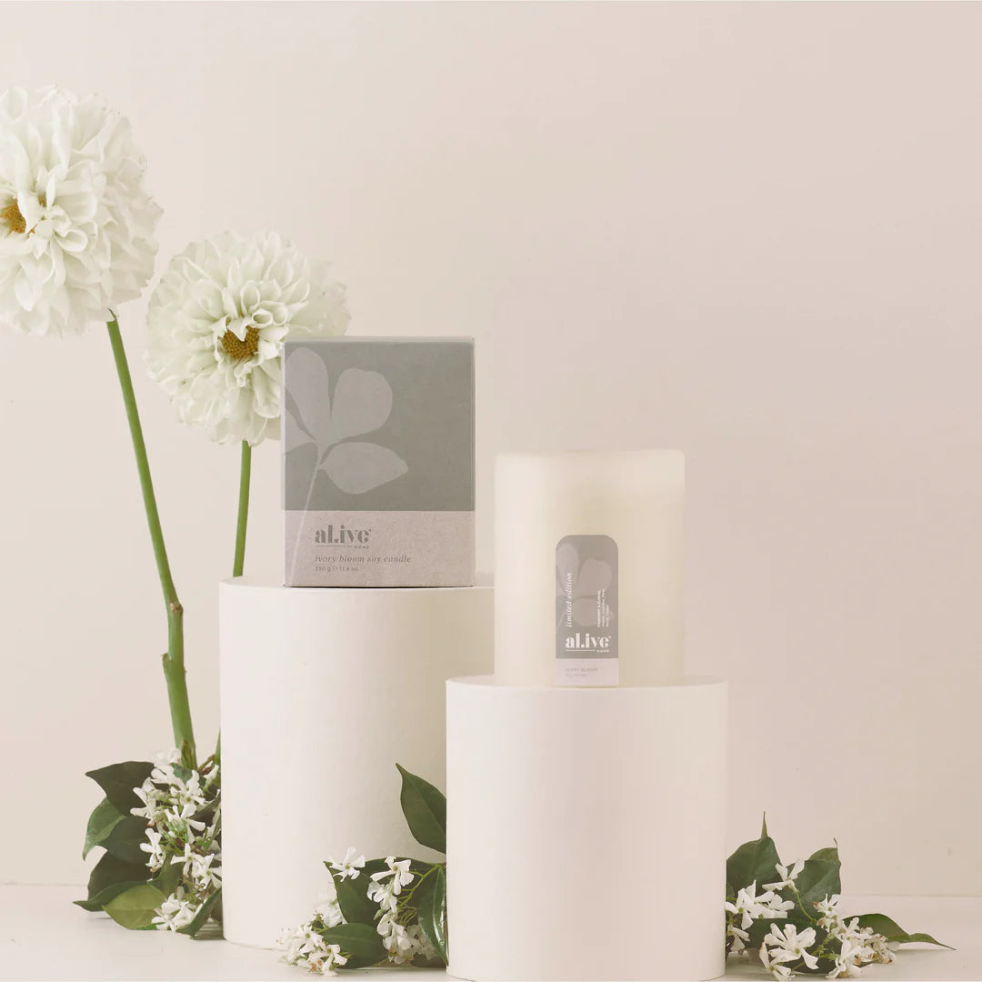 Ali.ve Body Soy Candle - Ivory Bloom LIMITED EDITION