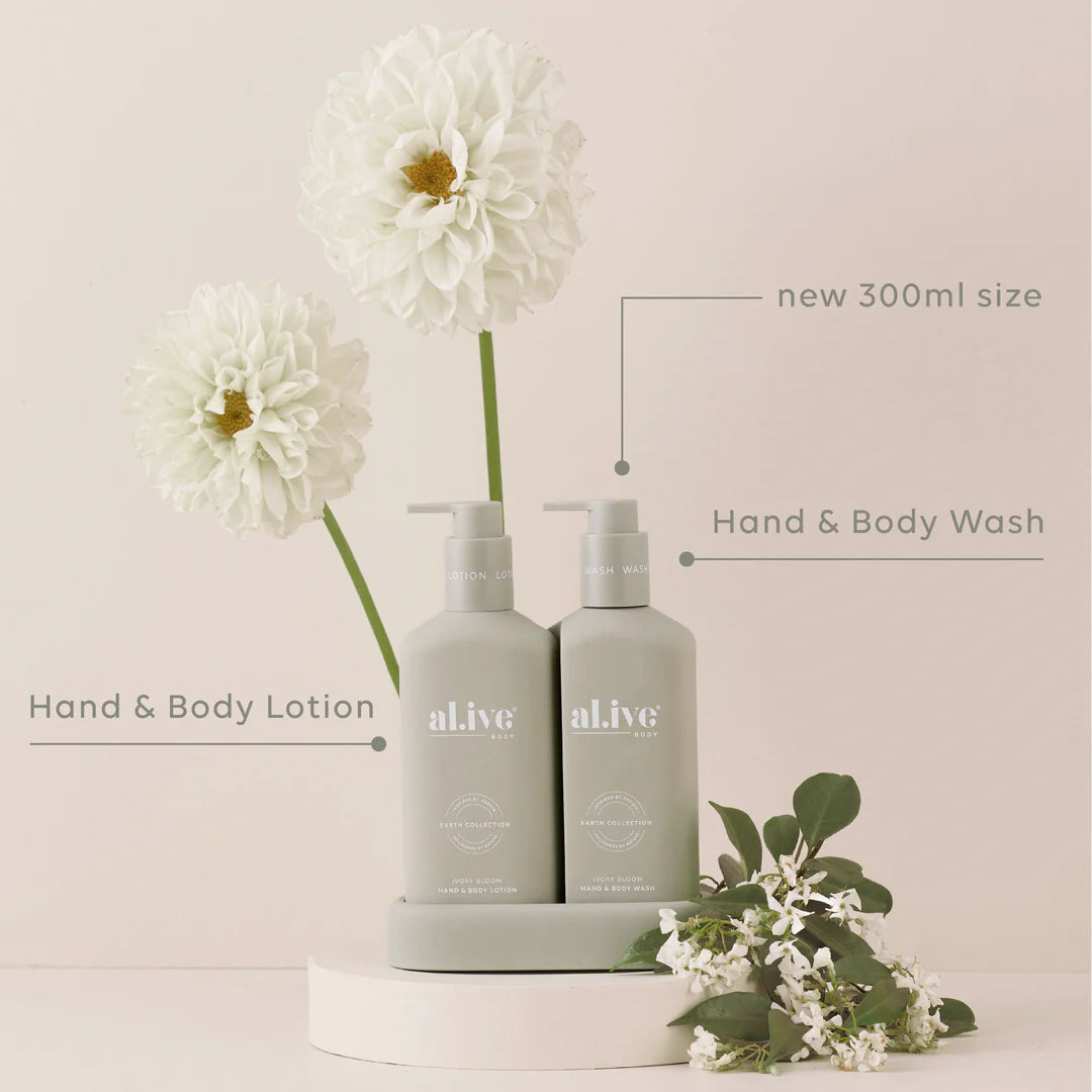 Al.ive Body Compact Bathroom Duo, Wash + Lotion - Ivory Bloom LIMITED EDITION