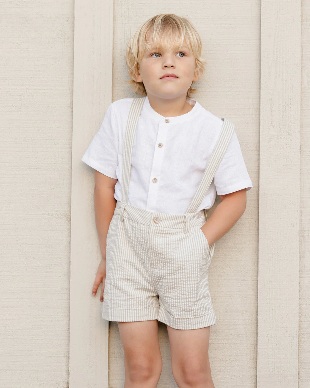 Noralee Suspender short | Sage Stripe