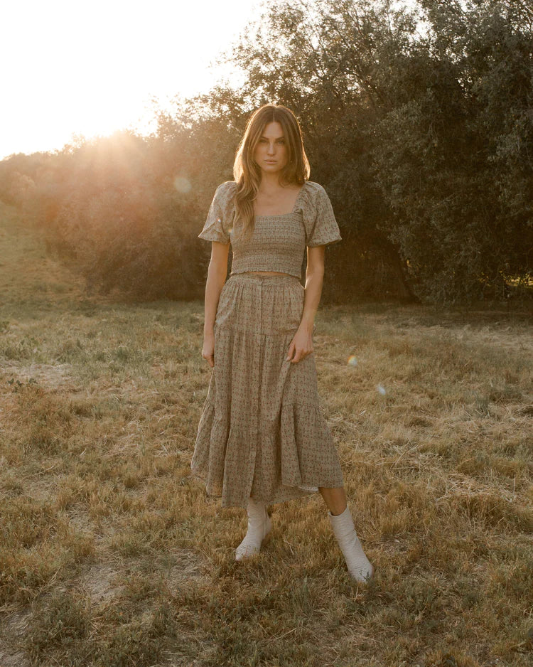 RYLEE + CRU Women's Joelle Skirt | Flower Block