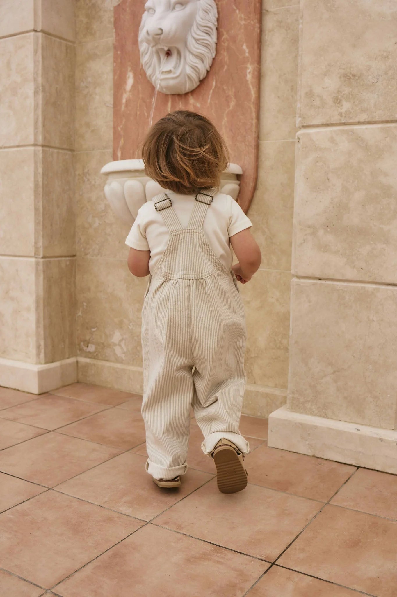 Jamie Kay Cecil Overall - Fine Vertical Stripe Sandy Brown/Cloud